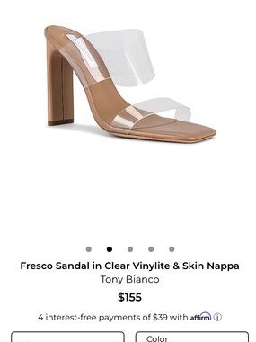 Tony Bianco Fresco Clear Vinyl & Tan Nappa Block Heel